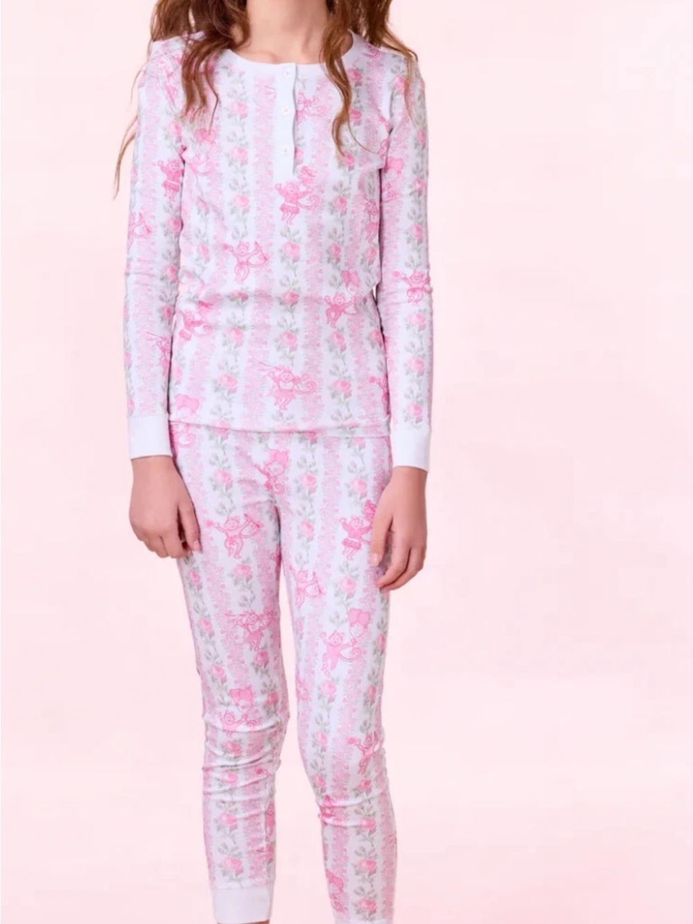 Roller Rabbit X Loveshackfancy kids Pink Heirloom Pajama Set